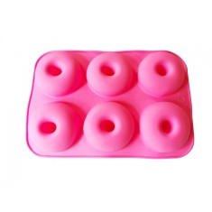 Forma silicon pentru prajituri sau gogosi, Roz, 6 cavitati, 26 cm, 434COF