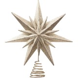 Stea dubla decorativa pentru varf de brad, 25x6x30 cm, auriu Household NewTrend