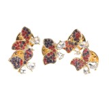 Set 5 brose martisor funda cu pietre albe si roz
