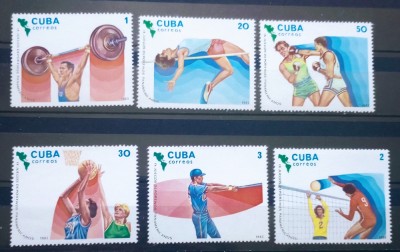 Cuba 1983 sport. Baschet haltere. Box gimnastica,,volei serie 6v. neștampilată foto