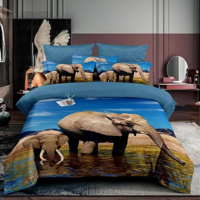 Lenjerie pat single 3D, bumbac finet,3 piese, cearceaf pat clasic 160cm x 230cm, cearceaf pilota 150cm x 220cm, 1 fata perna 50 x 70-F1P59 foto