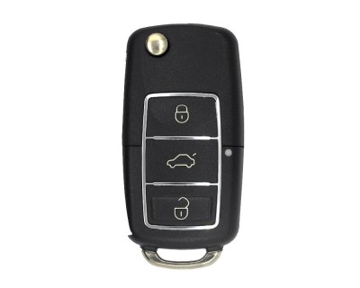 Carcasa Cheie Briceag VW 3 Butoane Chrom-Negru Design NOU AutoProtect KeyCars foto