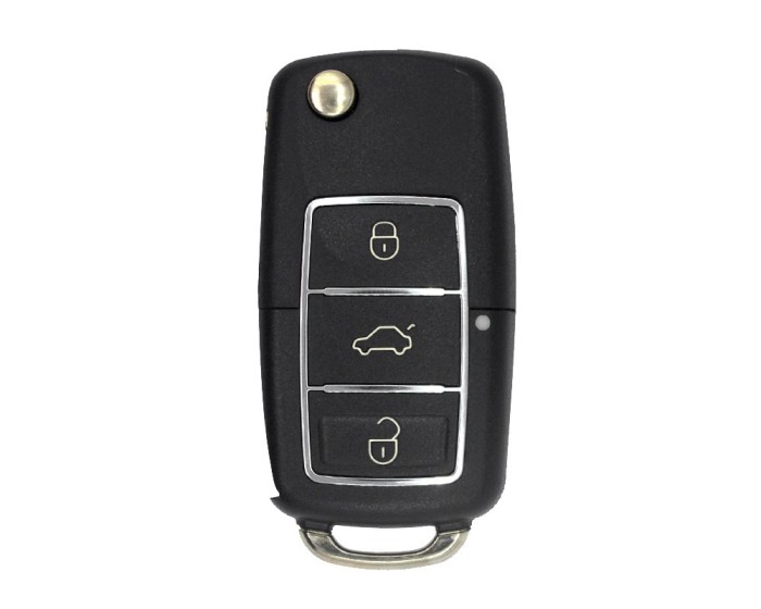 Carcasa Cheie Briceag VW 3 Butoane Chrom-Negru Design NOU AutoProtect KeyCars