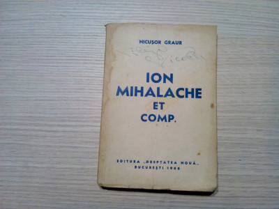 ION MIHALACHE ET COMP. - Nicusor Graur - 1943, 203 p. foto