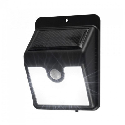 Aplica solara cu led smd 0.8w, senzor de miscare, negru foto