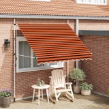 VidaXL Copertină retractabilă manual, portocaliu și maro, 250 cm 145837