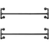 SONGMICS Set 2 sine metalice de agatat haine, montare pe perete, aspect industrial, 112x30x30cm, negru Household NewTrend