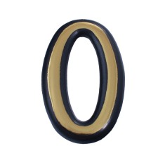 Litera din plastic pentru poarta / apartament, autoadeziv, auriu, 100 mm, litera O