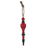 Cumpara ieftin Ornament brad Craciun metal rosu verde &Oslash; 8x41 cm