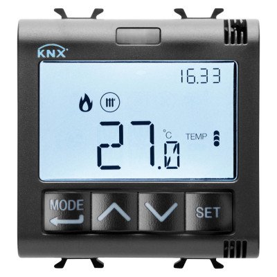 Cronotermostat + control umiditate 2M Gewiss Chorus KNX negru GW12795H foto