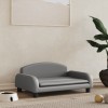vidaXL Pat C&acirc;ini Gri 70x45x30cm Piele Ecologică, Cadru Pin, Confortabil, Curățare Ușoară, Design Elegant, Animale Mici, Max 50kg