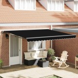 VidaXL Cortina Retractabilă Manual Negru 400x300 cm țesătură