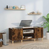 vidaXL Dulap pentru discuri stejar afumat 121x38x48 cm, lemn prelucrat