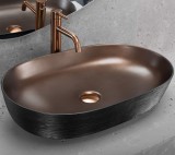 Lavoar ceramic pentru blat CLEO 61 Copper Bush / Black - REA