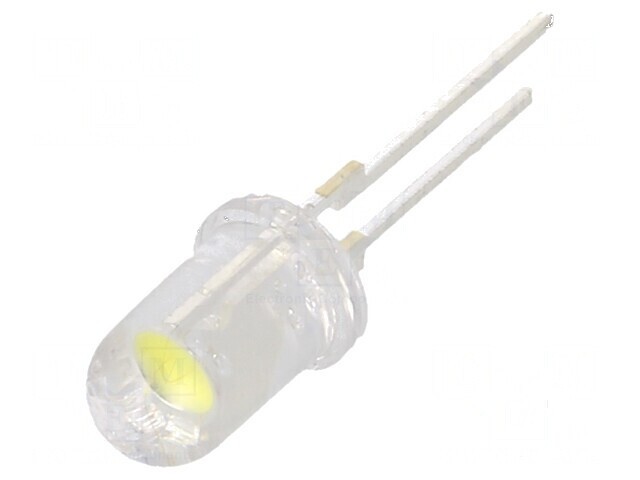 LED 5mm Alb Rece 25000&divide;30000mcd 90&deg; cu Parte Frontală Convexă - Iluminare Eficientă
