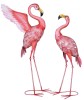 Set doua pasari flamingo din metal roz AJA302