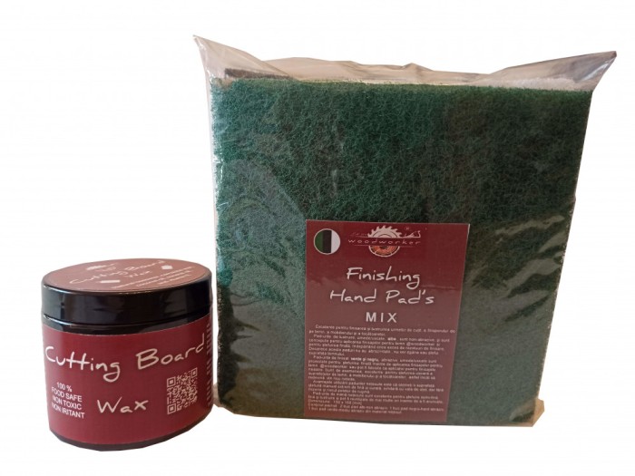 Prep&#039;N&#039;Shine-Cutting Board Wax &amp; Hand Pad&rsquo;s Mix, alb, negru, verde, 200 ml