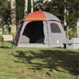 VidaXL Cort familie Igloo pentru 6 persoane gri/portocaliu impermeabil