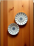 Set veselă ceramic cu model abstract radial albastru