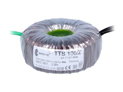 Transformator toroidal 100VA 230V 36V 2,77A cabluri foto