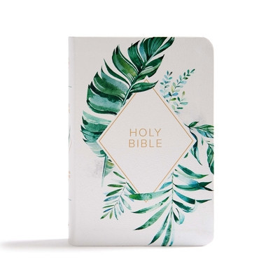 CSB On-The-Go Bible, White Floral Textured Leathertouch