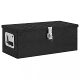 vidaXL Cutie de depozitare, negru, 70x31x27 cm, aluminiu