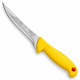 Cumpara ieftin Cutit pentru transare galben 27,5 cm, lama curbata flexibila 13,5 cm, 115 g, otel inoxidabil, maner ergonomic cu protectie, pentru carne si peste