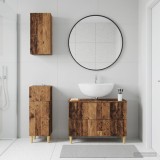 Cumpara ieftin Set de cabinet pentru baie cu 3 piese DELFT Lemn vechi