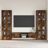 Cumpara ieftin Set comoda TV FLORIN 3 buc. 150 x 39 x 30 cm Stejar fumuriu