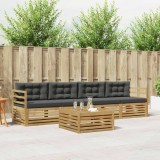 vidaXL Set de canapele de exterior cu pernă 5 pcs Alb și antracit 3389987