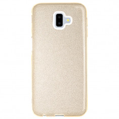 Husa Silicon Samsung Galaxy J6 Plus 2018 Glitter Aurie foto