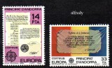 ANDORRA -Spania 1982, EUROPA CEPT, serie neuzata, MNH, Nestampilat