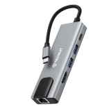 Hub Type-C la 2 buc. USB, 1x Type-C, 1x HDMI, 1x RJ45 Asteroid GSM H1
