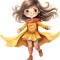 Sticker decorativ Fata Supererou, Galben, 63 cm, 1310STK-4