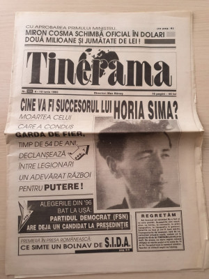 tinerama 4-10 iunie 1993-ziar legionar,director max banus,moartea lui horia sima foto