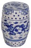 Scaun ceramica asiatica alb/ albastru PIN011, Decorative