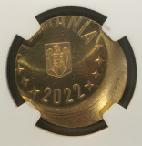 Moneda Romania 50 Bani 1922 Eroare de Batere NGC MS66