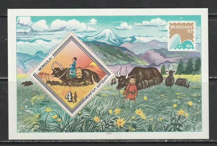 Mongolia 1983 - #377 Brasiliana &#039;83 S/S 1v MNH