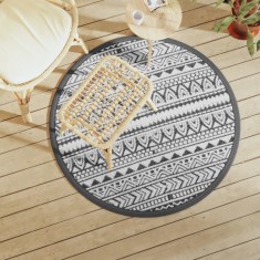 vidaXL Covor de exterior, ARAKIL negru, &Oslash;120 cm, PP