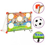 Poarta Fotbal Copii vidaXL cu Perete, Minge si Plasa, 120cm, Multicolor - Set Complet pentru Micii Fotbalisti