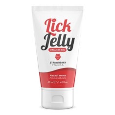Lubrifianti cu arome - Lick Jelly Gel de Lins Gel pentru Sex Oral cu Aroma de Capsuni 50 ml Formula Comestibila Aroma Naturala