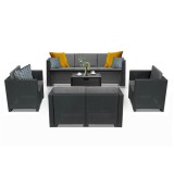 Set mobilier de grădină City Big cu 7 locuri, grafit