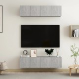 VidaXL Set comode TV, 4 piese, gri beton, 60x30x30 cm, PAL