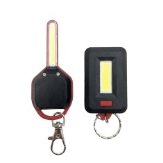 Set iluminare portabila lanterna tip cheie LED rosu-negru + lanterna breloc LED 1.5W cu inel pentru chei
