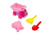 Set camion si 3 accesorii pentru nisip, Roz, Plastic