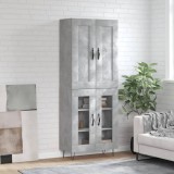 vidaXL Dulap &icirc;nalt, gri beton, 69,5x34x180, lemn compozit