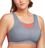 Sutien sport Glamorise pentru femei, gri coral, 85E - OUTLET