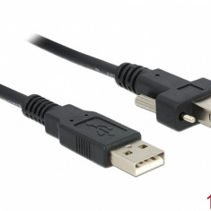 Cablu imprimanta USB la USB-B 2.0 1m cu suruburi, Delock 83594