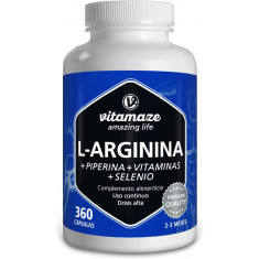 Supliment Alimentar , Complex L-Arginina 4500 mg, 360 capsule cu vitamine B6, B12, acid folic, seleniu si piperina, Formula pentru performanta fizica,