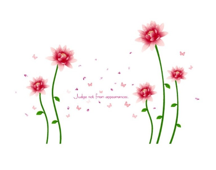 Sticker decorativ, Flori roz, 187 cm, 732STK
